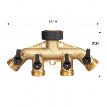 4-ходовой сплиттер соединитель для садового шланга 3/4 дюйма медный-8